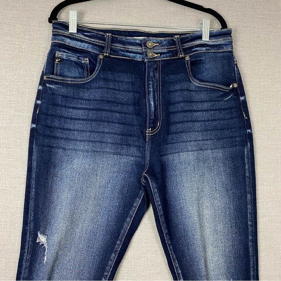 KanCan Distressed Blue Jeans Sz 30 High Rise Ankle LengthCotton Blend - Picture 2 of 11